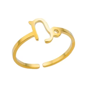 ANILLO AJUSTABLE ZODIACO "CAPRICORNIO" EN ACERO INOXIDABLE