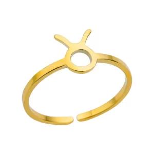 ANILLO AJUSTABLE ZODIACO "TAURO" EN ACERO INOXIDABLE