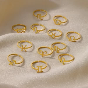 Alternative view of ANILLO AJUSTABLE ZODIACO "TAURO" EN ACERO INOXIDABLE