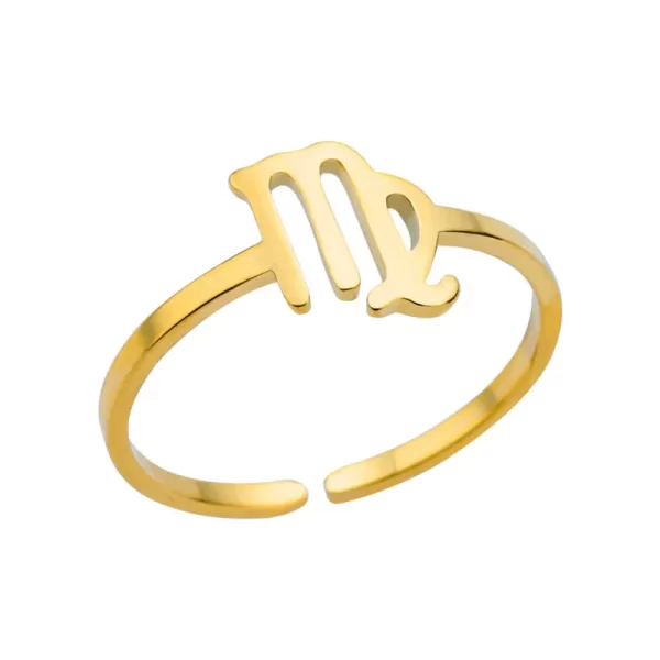 ANILLO AJUSTABLE ZODIACO "VIRGO" EN ACERO INOXIDABLE
