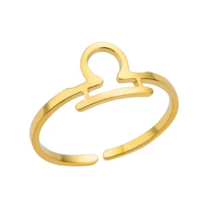 ANILLO AJUSTABLE ZODIACO "LIBRA" EN ACERO INOXIDABLE