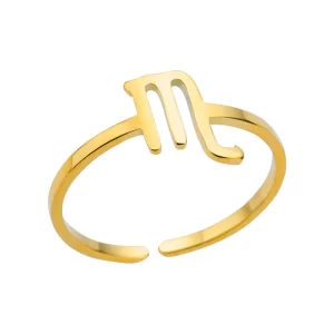 ANILLO AJUSTABLE ZODIACO "ESCORPIO" EN ACERO INOXIDABLE
