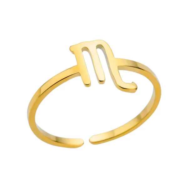 ANILLO AJUSTABLE ZODIACO "ESCORPIO" EN ACERO INOXIDABLE