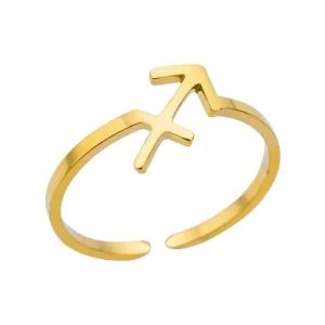 ANILLO AJUSTABLE ZODIACO "SAGITARIO" EN ACERO INOXIDABLE
