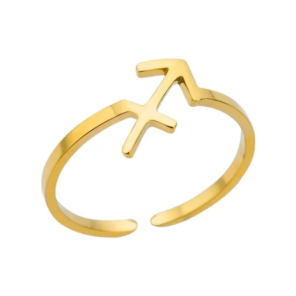 ANILLO AJUSTABLE ZODIACO "SAGITARIO" EN ACERO INOXIDABLE