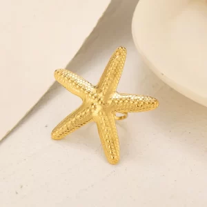ANILLO STATEMENT DE ESTRELLA DE MAR EN ACERO INOXIDABLE