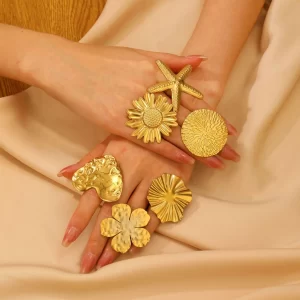 Alternative view of ANILLO STATEMENT DE ESTRELLA DE MAR EN ACERO INOXIDABLE