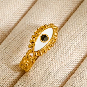 Alternative view of ANILLO "EYE" EN ACERO INOXIDABLE DORADO