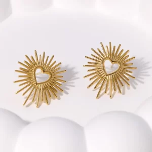 Alternative view of ARETES "CORAZÓN LUMINOSO" EN ACERO INOXIDABLE CHAPADO EN ORO DE 18K