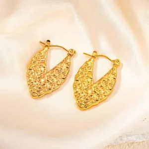 Arracadas"Tigris" en Acero Inoxidable y Chapado en Oro de 18K