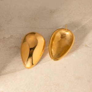 Alternative view of ARETES "DROP" EN ACERO INOXIDABLE Y CHAPADO EN ORO DE 18K
