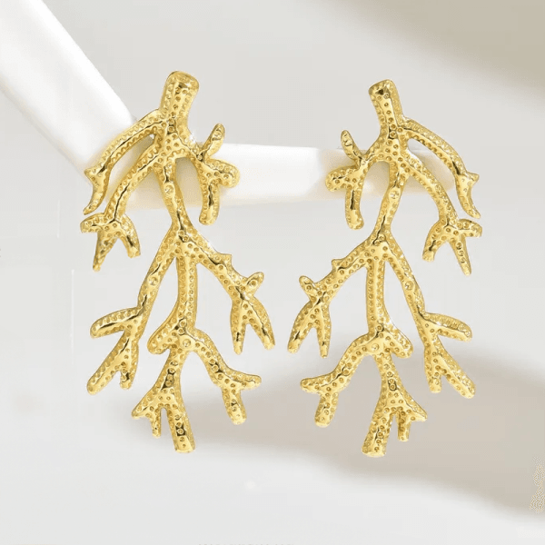 Aretes "Arrecife" en Acero Inoxidable de Titanio