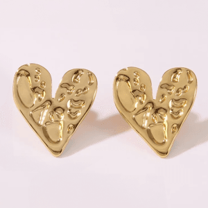 Aretes "HEART BEAT" en Acero Inoxidable y Chapado en Oro