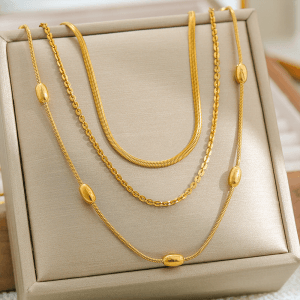 Alternative view of Collar “Trée” Set de 3 Cadenas en Acero Inoxidable