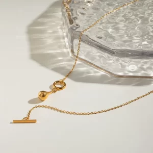 Alternative view of Collar"Gota" en Acero Inoxidable Y Chapado en Oro de 18K