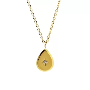COLLAR "NORTHERN STAR" GOTA EN ACERO INOXIDABLE