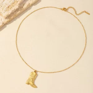 COLLAR "VAQUERA" EN ACERO INOXIDABLE Y CHAPADO EN ORO DE 18K