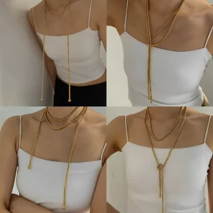 Collar "Possibilities" en Acero Inoxidable y Chapado en Oro de16K