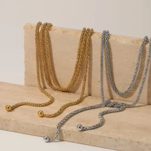 Alternative view of Collar "Possibilities" en Acero Inoxidable y Chapado en Oro de16K