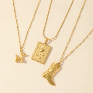 Alternative view of COLLAR "KOONS" EN ACERO INOXIDABLE Y CHAPADO EN ORO DE 18K