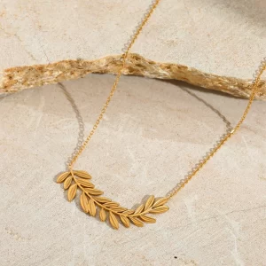 Collar "Laurel" en Acero Inoxidble y Chapado en Oro de 18K