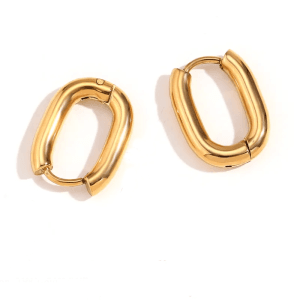 ARRACADAS GEOMETRICAS MINI EN COLOR DORADO  EN ACERO INOXIDABLE Y CHAPADO EN ORO DE 18K