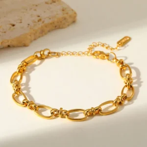 Alternative view of Brazalete "Capri"en Acero Inoxidable y Chapado en Oro de 16K