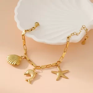 Alternative view of Brazalete "Delfín" en Acero Inoxidable y Chapado en Oro de 18K