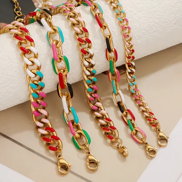 BRAZALETE "IPANEMA"DE ESLABÓN ANCHO EN ACERO INOXIDABLE - Imagen 2