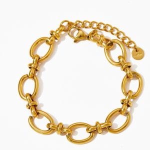 Brazalete "Capri"en Acero Inoxidable y Chapado en Oro de 16K