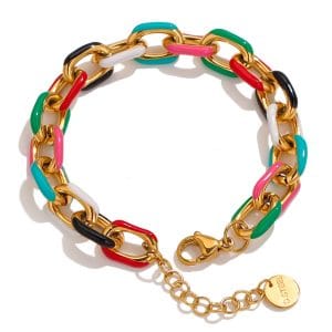 BRAZALETE "IPANEMA"DE ESLABÓN ANCHO EN ACERO INOXIDABLE