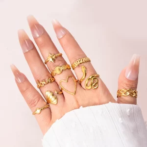 Alternative view of Anillo "Serpent" en Acero Inoxidable y Chapado en Oro de 18K