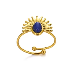 Anillo "Stardust" en Acero Inoxidable y Chapado en Oro de 18K