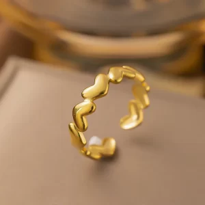Anillo "Chain of Hearts" en Acero Inoxidable de Titanio