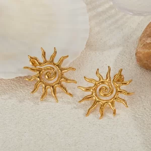Aretes"Sol" en Acero inoxidable de Titanio