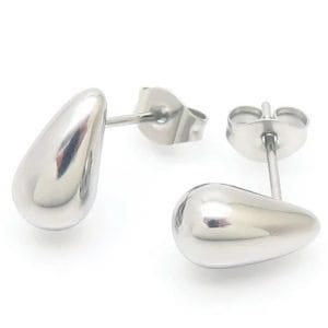 Aretes "Mini Drop" Color Plata en Acero Inoxidable y Chapado en Oro de 18K