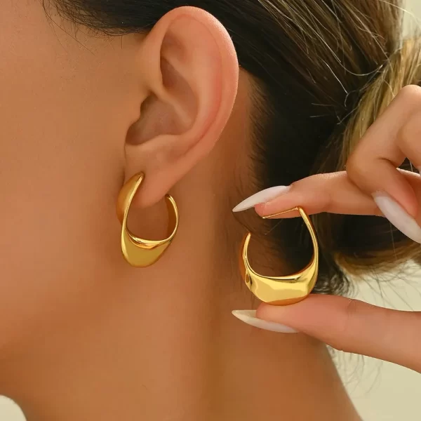 Arracadas "Twist" en Acero Inoxidable - Imagen 2