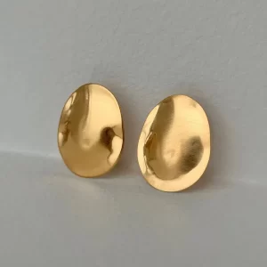 Alternative view of Aretes "Rodela" en Acero Inoxidable y Chapado en Oro de 18K