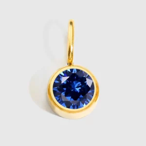 Charm "Begoña" Índigo de Rhinestones en Acero Inoxidable Y Chapado en Oro de 14k