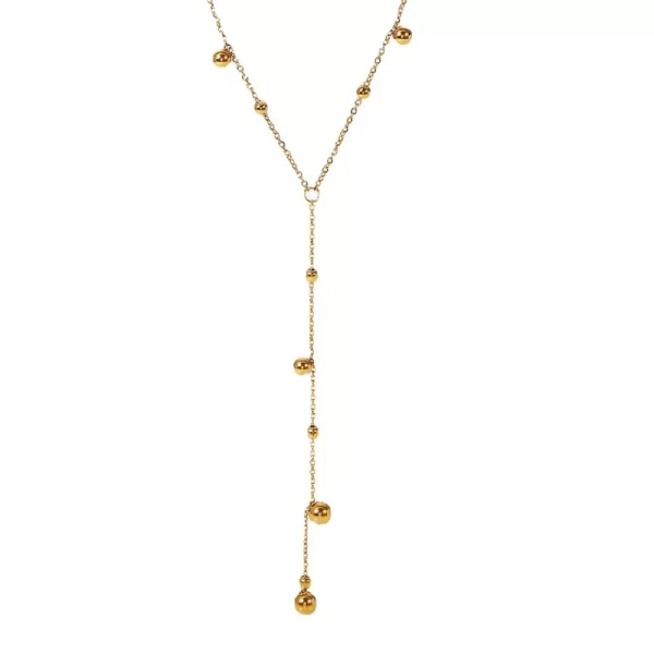 Collar "Rosary"en Acero Inoxidable y Chapado en Oro de 18K - Imagen 3