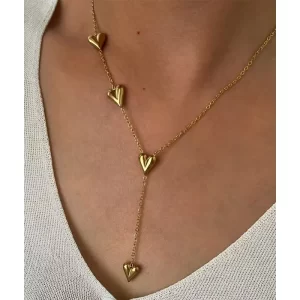 Collar "Love Road" en Acero Inoxidable y Chapado en Oro de 18K