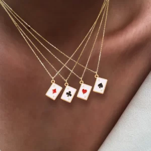 Alternative view of Collar "As de Copas" en Acero Inoxidable