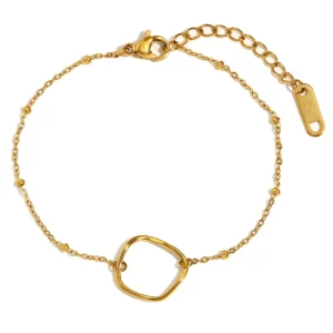 Pulsera "Astarta" en Acero Inoxidable y Chapado en Oro de 18K