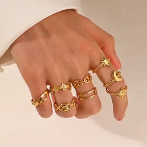Alternative view of Anillo"Lunaria" en Acero Inoxidable