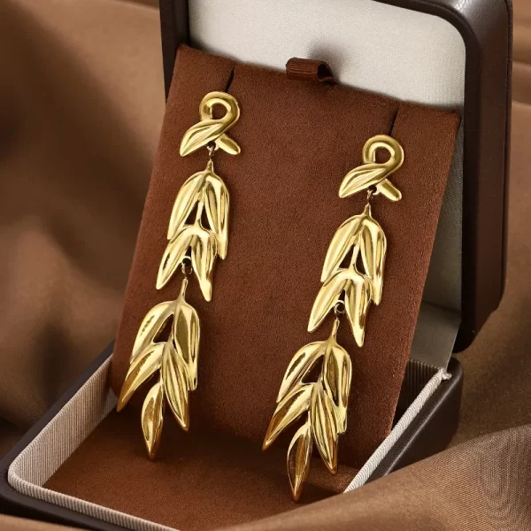 Aretes "Trigo" en Acero Inoxidable de Titanio - Imagen 3