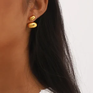 Aretes "Stones" en Acero Inoxidable de Titanio