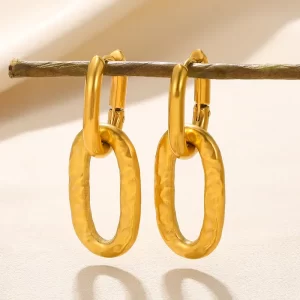 Arracadas  "Coruña" en Acero Inoxidable y Chapado en Oro de 18K