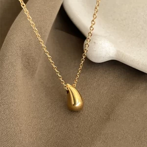 Collar "Mini Drop" en Acero Inoxidable y Chapado en Oro de 18K