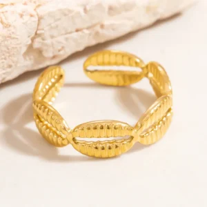Anillo "Conchitas" en Acero Inoxidable de Titanio
