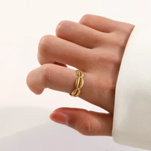 Alternative view of Anillo "Conchitas" en Acero Inoxidable de Titanio